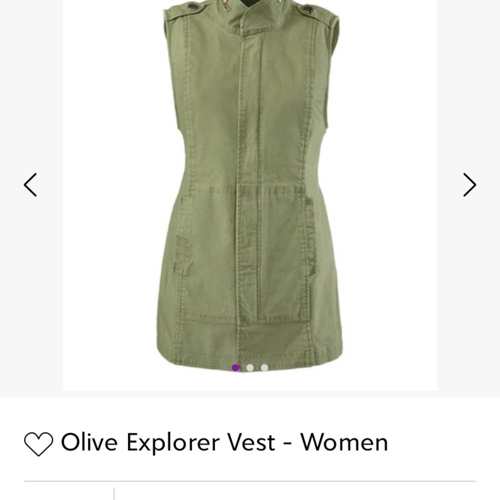 Cabi olive green explorer vest